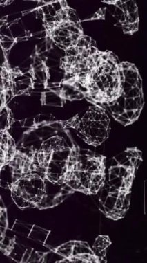 Siyah arka planda DNA iplikçiklerinin yakın plan animasyonu. Küresel bilim, bilgisayar ve veri işleme kavramı dijital olarak oluşturulmuş video.