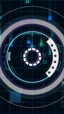 Okul ortamında ikili kod ile gelecekteki dijital arayüzün animasyonu. Teknoloji, yenilik, kodlama, eğitim, programlama, sanal