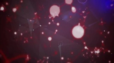 Parlak beyaz küre göründüğünde sürüklenen kırmızı çizgiler ağ genişlemesini gösteriyor. Fütürist, dijital, soyut, görselleştirme, teknoloji, bağlantı, aydınlatma