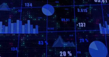 Veri besleme başlangıç konsolu canlı eğilimleri göstermek için grafiklerle turta değiştirme boyutunu gösteriyor. Kontrol paneli, veri analizleri, görselleştirme, izleme, dijital arayüz, teknolojik, gerçek zamanlı