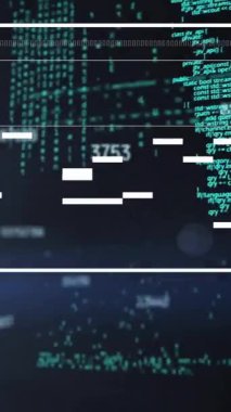 Karanlık arka planda finansal veri işleme animasyonu. Küresel finans, iş ve veri işleme kavramı dijital olarak oluşturulmuş video.