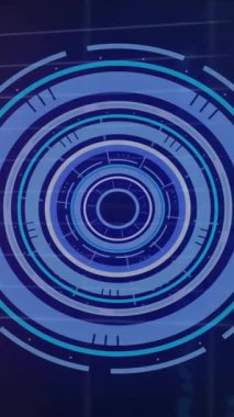 Kapsam ve ızgara üzerinden finansal veri işleme animasyonu. Küresel finans, iş, bağlantılar, hesaplama ve veri işleme kavramı dijital olarak oluşturulmuş video.