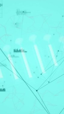 Bağlantı ağlarıyla DNA iplikçiklerinin animasyonu. Dijital olarak oluşturulmuş küresel bağlantılar, iş, finans, hesaplama ve veri işleme kavramı.