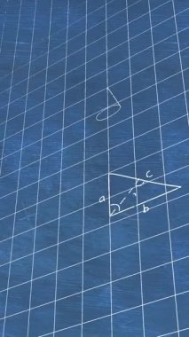 Animation of mathematical formulae and data processing. Global science, business, finances, computing and data processing concept digitally generated video.