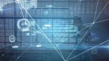 Yüzücüler sinyal bloklarından havuza atlayıp spor metrik izleme performansı ile havuza dalıyorlar. Sporcular, rekabet, teknoloji, fitness, su, yenilik, takım çalışması