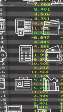 Finansal veriler ve borsa simgeleri hesap tablosu üzerinde rakamlar. Finans, yatırım, ekonomi, ticaret, analitik, büyüme