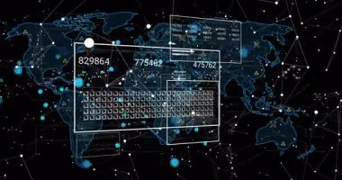 İlk boş dikdörtgenler küresel ağ üzerinde sürükleniyor klavye ızgarası canlı verileri güncelliyor. Teknoloji, veri, analitik, dijital, görselleştirme, siber, yenilik