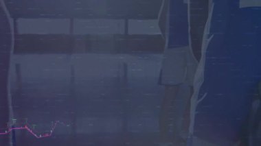 Oyuncu 4 pas alıyor ve potaya doğru süzülüyor. Bu arada teknoloji için çok renkli çizelgeler yükseliyor. Atletik, takım çalışması, veri görselleştirme, spor analitiği, dijital, enerjik, performans