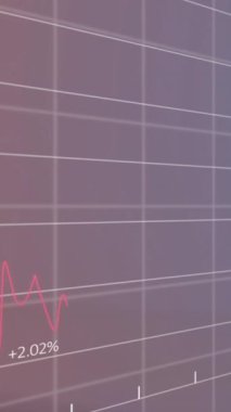 Mali veriler ve borsa eğilimleri şebeke arka planı üzerinden animasyon. Maliye, veri analizi, grafik, yatırım, ekonomi, istatistik