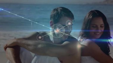 Çift plajda oturmaya başladıktan sonra nod ağı onları teknoloji konseptiyle çevreledi. Romantik, sükunet, bağlantı, fütüristik, dinginlik, rahatlık, yenilik