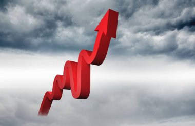 Gökyüzüne işaret eden kırmızı ok