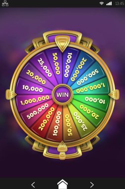 Mobil ekranda tekerlek oyununun çok renkli serveti