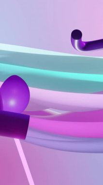 Neon çerçeve ve soyut şekillerin hareketli katman arkaplanlarının animasyonu. Renk, desen, şekil ve hareket kavramı dijital olarak oluşturulmuş video.