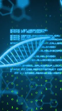 Animation of dna strands over data processing. Global business and digital interface concept digitally generated video.