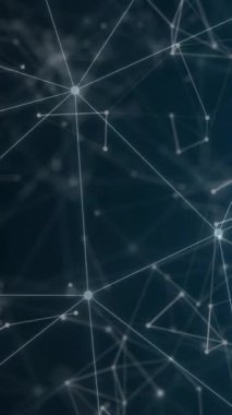 Siyah arkaplan üzerindeki bağlantı ağının animasyonu. Küresel teknoloji ve dijital arayüz kavramı, dijital olarak oluşturulmuş video.