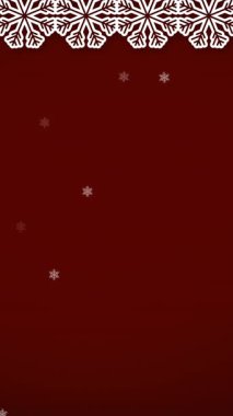 Burgonya arka planına düşen kar animasyonu. Noel, kış, gelenek ve kutlama konsepti dijital olarak oluşturulmuş video.