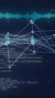 6G metin animasyonu, dijital veri işleme siyah arkaplan üzerindeki bağlantılar. Küresel iş, bağlantılar, hesaplama ve veri işleme kavramı dijital olarak oluşturulmuş video.