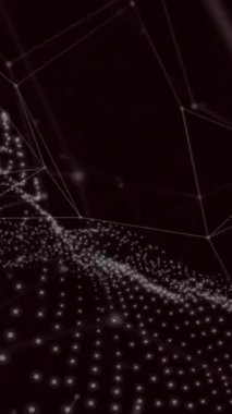 Siyah arkaplandaki bağlantıların animasyonu. Renk, şekil, ışık ve hareket konsepti dijital olarak oluşturulmuş video.