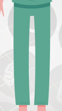 Doktor simgesinin gri arkaplandaki dijital simgelerin üzerinde canlandırılması. küresel covid 19 salgın konsepti dijital olarak oluşturulmuş video.