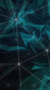 Siyah zemin üzerinde beyaz ağ bağlantılarının 3D mavi ağ yapılarının animasyonu. Bağlantı, ağ, veri ve iletişim, dijital olarak oluşturulmuş video.