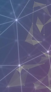 Hareket eden şekiller üzerindeki bağlantı ağının animasyonu. Bilim, teknoloji ve dijital arayüz kavramı dijital olarak oluşturulmuş video.