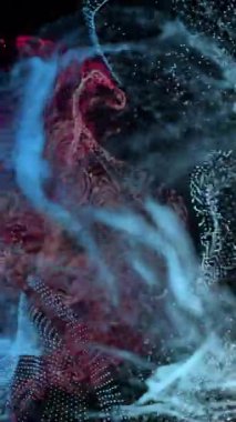 Işıldayan bağlantı ağının üzerindeki dijital ağın animasyonu. Dijital olarak oluşturulmuş küresel bağlantılar, hesaplama ve veri işleme kavramı.