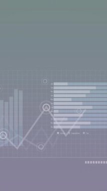 Gri arka planda birden fazla grafik, harita ve değişen sayıların animasyonu. Dijital olarak üretilen hologram, illüstrasyon, rapor, soyut, iş dünyası, büyüme ve küresel konsept.