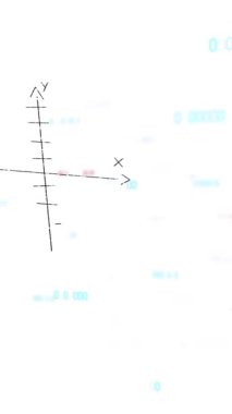 Matematiksel veri işleme animasyonu beyaz arkaplan üzerinde. Küresel bilim, bağlantılar, hesaplama ve veri işleme kavramı dijital olarak oluşturulmuş video.