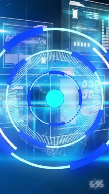 Bilimsel grafik ve veriler üzerinden hareket eden ışığın animasyonu. küresel bilim, bağlantılar ve dijital arayüz konsepti dijital olarak oluşturulmuş video.