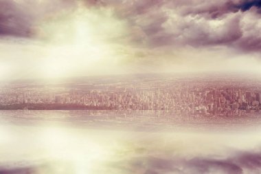 Şehir üzerinde seyir büyük pencereli Oda