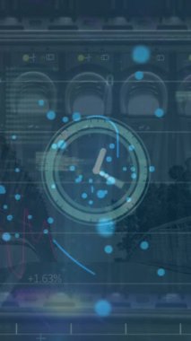 Gri arkaplandaki istatistik ve veri işleme animasyonları. Küresel iş finansmanı ve bağlantılar konsepti dijital olarak oluşturulmuş video.