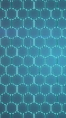 Mavi arka planda ışık noktaları ve altıgenlerin animasyonu. küresel iletişim teknolojisi konsepti dijital olarak oluşturulmuş video.