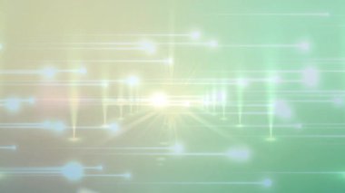 Parlayan ışık çizgileri yana doğru hareket ediyor, titreşen ışınlar yükseliyor, ve bu ışık tüneli oluşturarak tetikleniyor. Soyut, aydınlık, hareket, neon, fütüristik, dijital, canlı