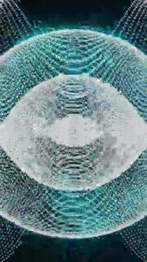 Karmaşık beyaz çizgileri olan koyu arkaplan soyut geometrik desen animasyonu oluşturuyor. dijital, modern, tasarım, simetri