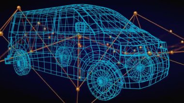 Donanma boşluğunda, veri akışını gösteren çizgiler ve altın düğümlerle solmuş bir Cyan van teli. Teknoloji, dijital, fütüristik, yenilik, bağlantı, soyut, siber