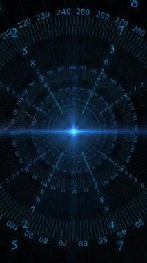 Siyah arkaplanda parlayan noktalar üzerinde dijital veri işleme animasyonu. Dijital olarak oluşturulmuş küresel bağlantılar, hesaplama ve veri işleme kavramı.