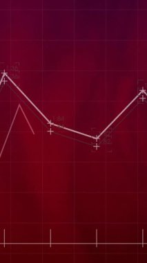 Çin bayrağı üzerinde finansal veri işleme animasyonu. Küresel finans, iş, bağlantılar, hesaplama ve veri işleme kavramı dijital olarak oluşturulmuş video.