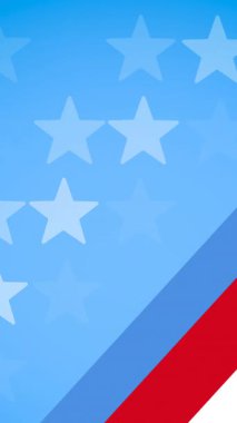 Amerikan modelinin bayrağı üzerinde hareket eden çizgilerin animasyonu. Amerikan vatanseverliği, bağımsızlık ve kutlama konsepti dijital olarak oluşturulmuş video.