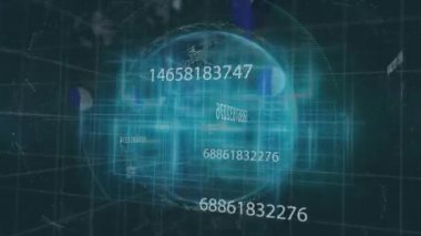 Şebeke atımında, dijital küre veri ağlarını görselleştirirken veri akışı ve kayması. Neon, gelecekçi, teknoloji, veri, siber alan, yenilik, soyut