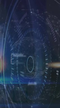 Kapsam taraması ve veri işleme animasyonu. Dijital olarak oluşturulmuş küresel çevrimiçi güvenlik, finans, bilgisayar ve veri işleme kavramı.