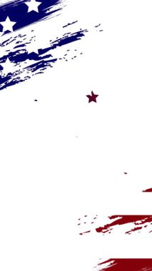 Beyaz arka planda Amerikan bayrağının yıldızların üzerinde canlandırılması. Vatanseverlik ve kutlama konsepti dijital olarak oluşturulmuş video.