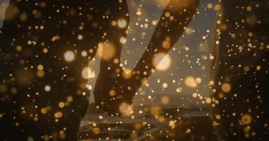 Gün batımında kumsalda el ele tutuşan çiftler, el ele yürürken altın çakma ışıklar yakıyorlar. Romantizm, bağlantı, huzur, sükunet, aşk, uyum, kutlama