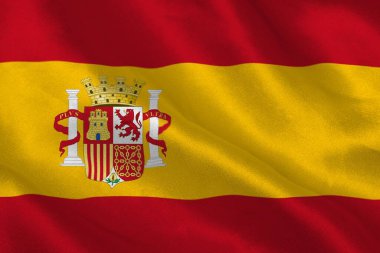 Digitally generated spanish national flag rippling