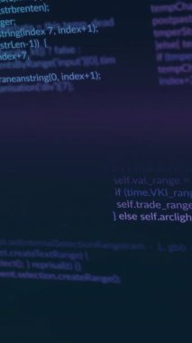 Mavi arkaplandaki mavi çizgiler üzerinden veri işleme animasyonu. Küresel iş, teknoloji ve dijital arayüz kavramı dijital olarak oluşturulmuş video.