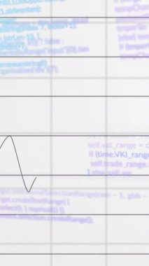 Beyaz arkaplan ile ağ üzerinden istatistiksel veri işleme animasyonu. Bilgisayar arayüzü ve iş veri teknolojisi kavramı