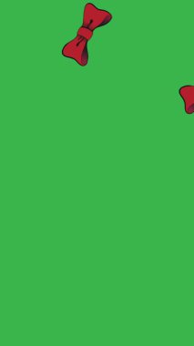 Yeşil arka plan üzerine düşen papyonların animasyonu. elbiseler, şekiller ve hareket konsepti dijital olarak oluşturulmuş video.