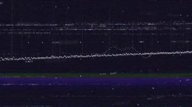 Karanlık şebeke yükselen noktalı dalga formu yükselen daldırma çubukları etiketleri süpürüp güncelleyen tablolar. Dijital arayüz, veri görselleştirme, fütüristik tasarım, teknoloji, analiz, soyut arkaplan, siber punk