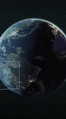 Tüm dünyada biyometrik fotoğraflar ve veri işleme animasyonları. Küresel iş, finans, dijital arayüz ve dijital olarak oluşturulan veri işleme kavramı.