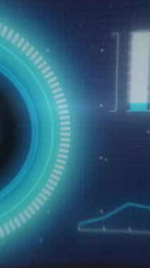 Siyah arkaplanda dijital veri işleme animasyonu. Dijital olarak oluşturulmuş küresel bağlantılar, hesaplama ve veri işleme kavramı.