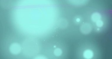 Teal daireleri soluyor, nabzı atıyor, mor kavisler süpürüyor, sakinlik için parıldıyor. Soyut, dijital sanat, minimalist, enerjik, sakin, hareketli tasarım, ortam